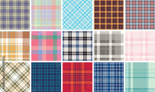 Clean plaid background prepared presentation templates. Orderly tartan grid supports slides, reports, visuals. Vector geometry ensures alignment.