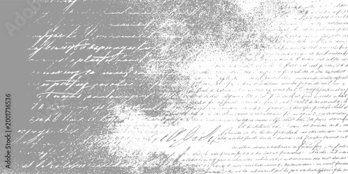 Faded handwritten script on textured grey and white background handwriting vintage