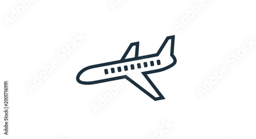 Simple Airplane Icon Line Art