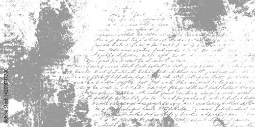 Faded handwritten script on textured gray and white background abstract aged black blurred