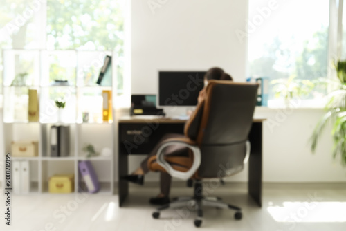 Female office worker sittin...