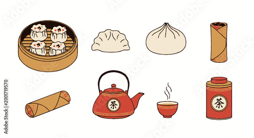 Chinese food and drink items.