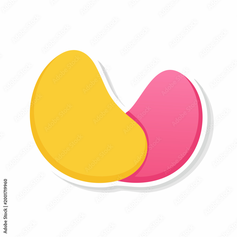 Fototapeta premium Abstract Blob Shapes Yellow and Pink