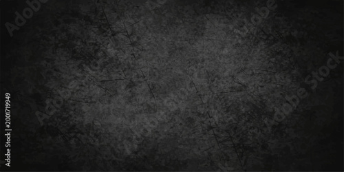 Photos Dark grunge black textured wall background with aged concrete vintage dirty surf