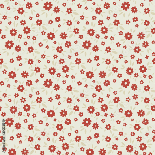 Obraz na płótnie Ivory Small Calico Floral Textile Pattern