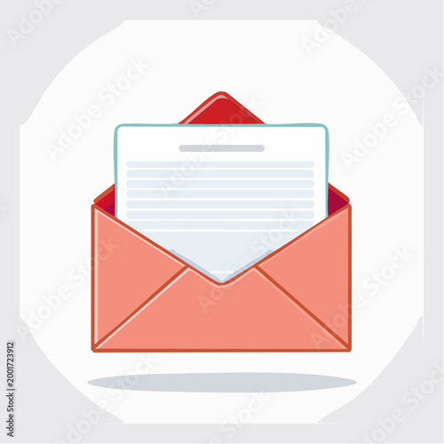 Open Envelope with Letter Inside