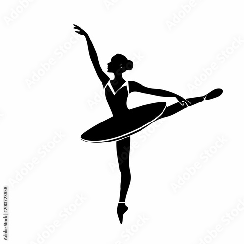 Silhouette of a Ballerina in a Graceful Pose