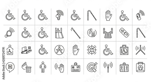 Collection of Accessibility and Information Icons.