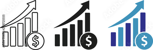 growth chart with dollar sign silhouette high quality professional detailed modern elegant stylish clean crisp vibrant