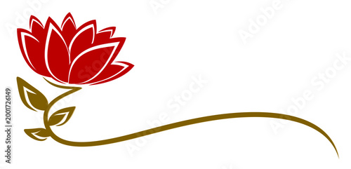 The symbol of a stylized flower.