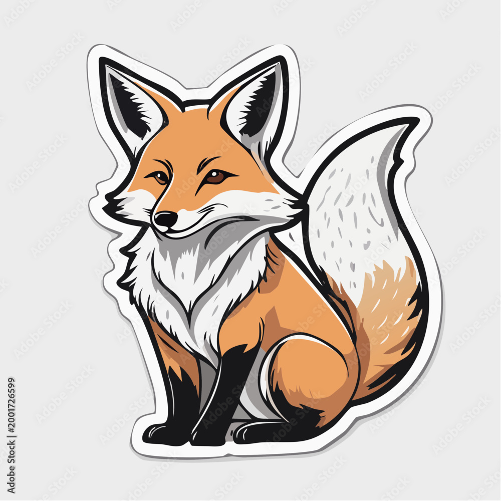 Obraz premium Cute Cartoon Fox Illustration