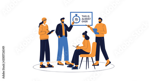Business team, collaboration, office work, people icons, flat design