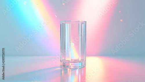 Conceptual Rainbow Light Prism Through Crystal Architecture