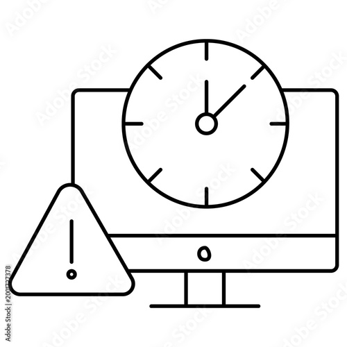 Outdated Technology Icon, Obsolete System Design, Old Version Concept, Retro Vintage Style Symbol, Deprecated Interface Illustration