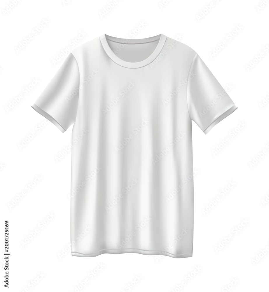 Fototapeta premium Realistic White T-Shirt Mockup Template for Fashion Design, Print, and E-Commerce Product Showcase.