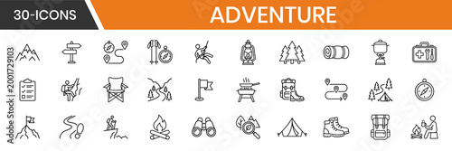 Adventure Journey Travel Route Icons