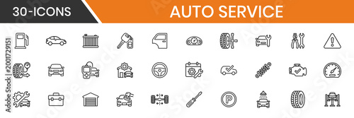 Auto Service Garage Car Icons