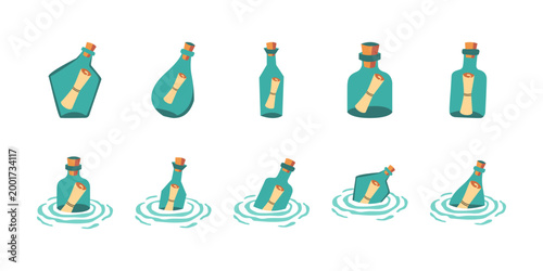 Message in a Bottle Vector Icons
