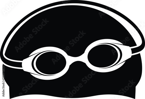 Black silhouette of round glasses and a knit beanie hat