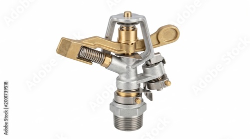 Metal garden sprinkler head with spring mechanism