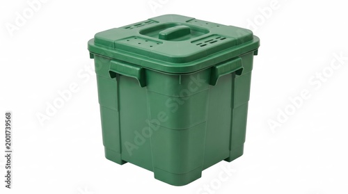 Green compost bin with lid for garden waste