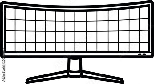 Modern curved computer monitor with sleek stand a high tech display for immersive viewing experiences