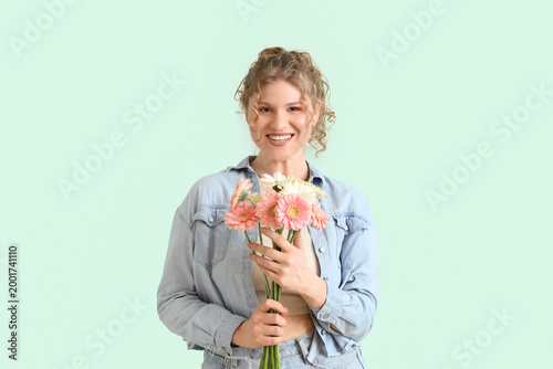 Happy young woman with beau...