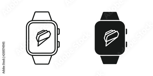 Apple watch face with sailboat logo design in white and black versions