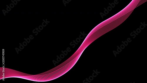 pink glowing flowing diagonal lines forming smooth curves on dark background with dynamic motion