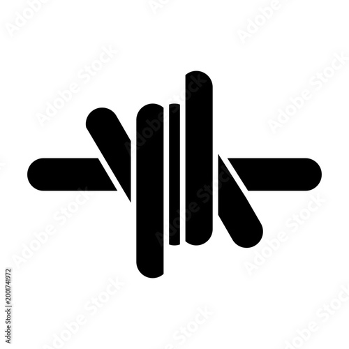 Barbed Wire icon illustration. This is a vector single icon with a solid style. It is suitable for various purposes, including website design, mobile app design, and logo design.