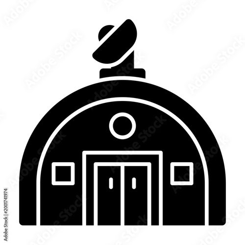 Bunker icon illustration. This is a vector single icon with a solid style. It is suitable for various purposes, including website design, mobile app design, and logo design.