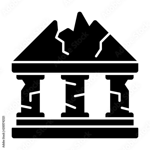 Ruins icon illustration. This is a vector single icon with a solid style. It is suitable for various purposes, including website design, mobile app design, and logo design.