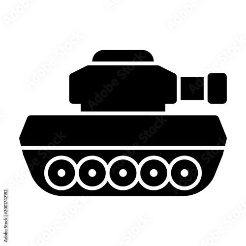 Tank icon illustration. This is a vector single icon with a solid style. It is suitable for various purposes, including website design, mobile app design, and logo design.