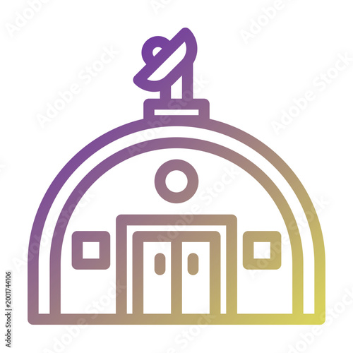 Bunker icon illustration. This is a vector single icon with a line gradient style. It is suitable for various purposes, including website design, mobile app design, and logo design.