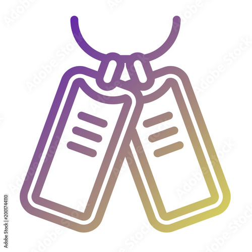 Dog Tag icon illustration. This is a vector single icon with a line gradient style. It is suitable for various purposes, including website design, mobile app design, and logo design.