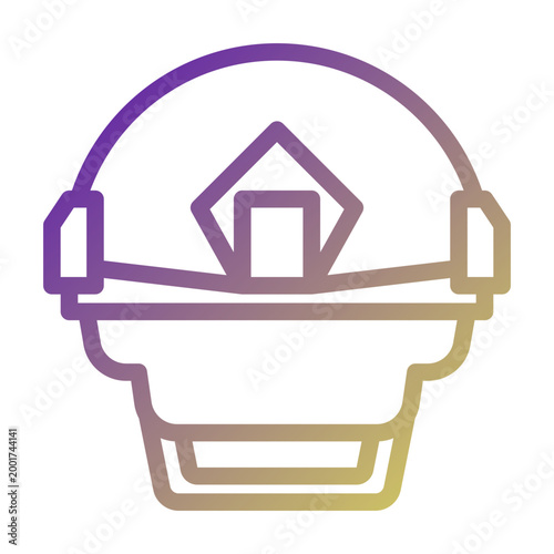 Military Helmet icon illustration. This is a vector single icon with a line gradient style. It is suitable for various purposes, including website design, mobile app design, and logo design.