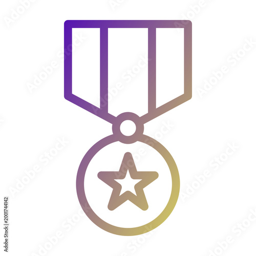 Medal Honor icon illustration. This is a vector single icon with a line gradient style. It is suitable for various purposes, including website design, mobile app design, and logo design.