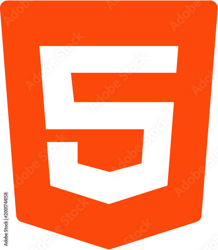 Html5 logo icon with front end technology internet programming development standard software application creative