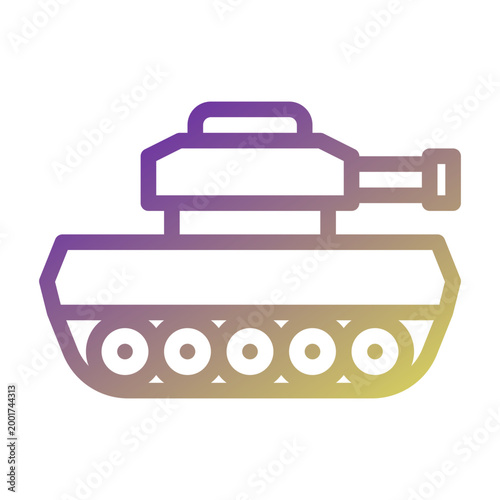 Tank icon illustration. This is a vector single icon with a line gradient style. It is suitable for various purposes, including website design, mobile app design, and logo design.