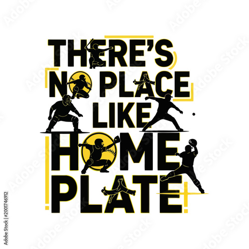 Baseball Home Plate Quote Graphic - No Place Like Home