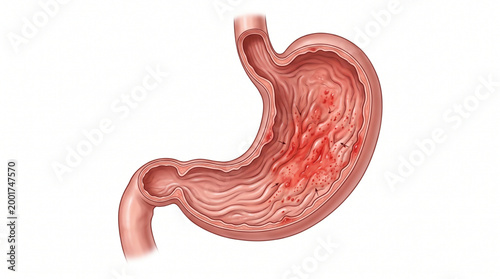 Gastritis Stomach Inflammation Medical Illustration