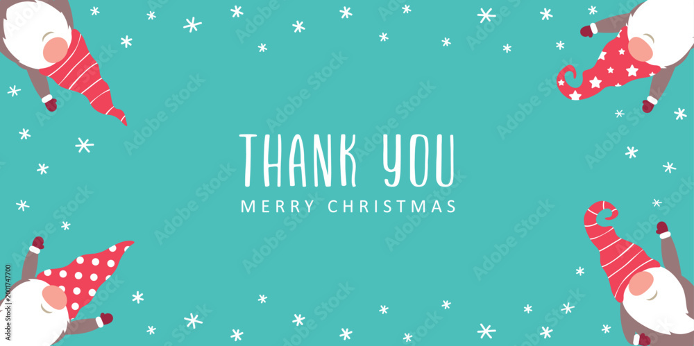 Naklejka premium christmas greeting card with cute christmas dwarf in winter vector illustration