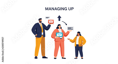 Business communication, teamwork, leadership, management vector icons, office collaboration, people