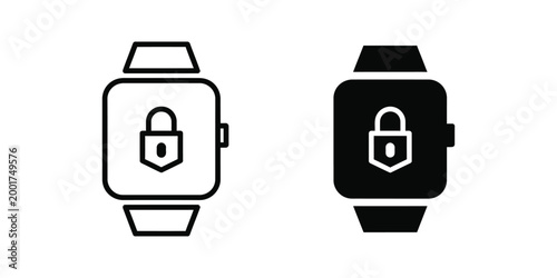 Secure smartwatch lock icon design comparison