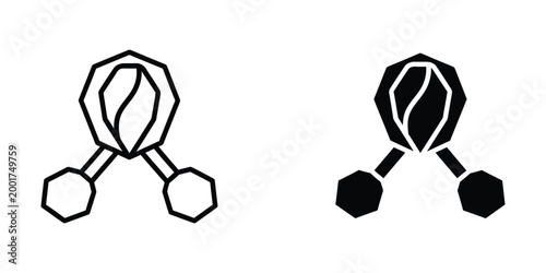 Isometric molecular structure comparison illustration