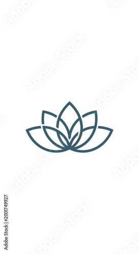 Minimalist Lotus Flower Icon, Zen Symbol, Yoga Meditation Logo, Clean Design