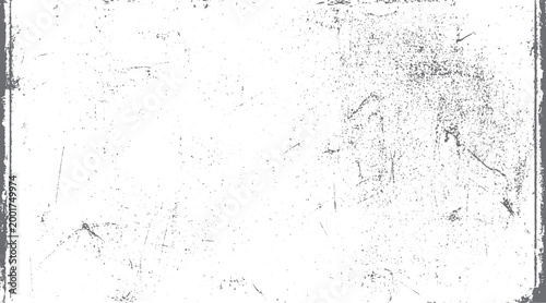 White background with distressed grey grunge texture and scattered speckles and scratches