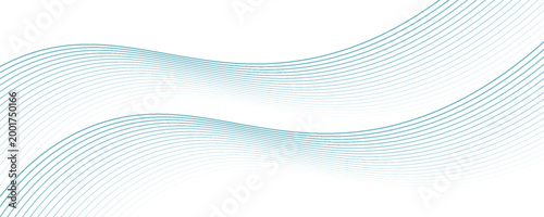 Abstract blue smooth waves on white background.Vector illustration.