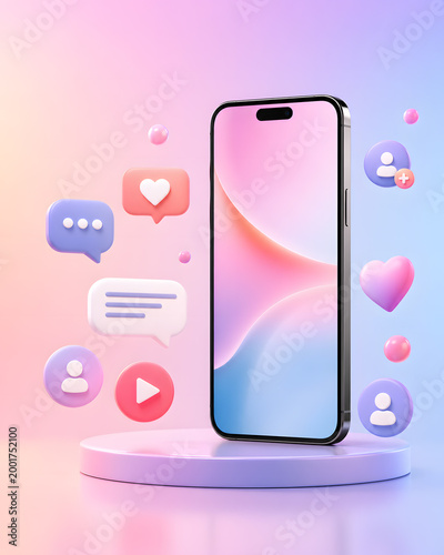 Phone with social icons