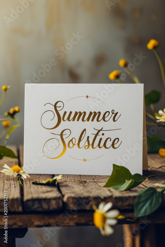 Banner poster postcard summer solstice design beautiful season summertime background AI Generative